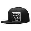 ZMvise Custom Your Picture Text Logo Unisex Personalized Plain Adjustable Hat Baseball Cap Black