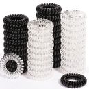 10 Hair Bobbles Spiral Coil Elastic Tie Wired Bands Stretchy Plastic Tangle Free