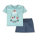 ARIEL Baby Boys & Baby girls Cotton Printed Round Neck Half Sleeve T-shirt & Short Trendy Summer Clothing Sets(AR-BHALFSS-36-Org-pp-ours_Multicolor_3 Months - 6 Months)