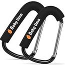 Baby Uma XL Baby Stroller Hooks for Hanging Bags and Shopping (2 Pack) - Universal Stroller Clips and Hooks - Large Carabiner Stroller Accessories - Carry 11 lbs per Stroller Hanger - 6.7″ x 4″