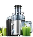 FOHERE Juicer Machine, 1000W Centrifugal Juicer with 2 Speed Setting, Wide 3” Feed Chute for Whole Fruit Vegetable, Juicer Extractor with High Power and Quiet Motor, Easy to Clean