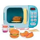 Super-Life - Set da cucina per microonde, per bambini, con finto cibo finto, giocattolo ideale per bambini dai 3 anni in su, griglie e ragazzi (blu)