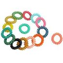 Ruilogod 15 Pcs Assorted Color Stretch Phone Wire Coiled Hair Tie Ponytail Holders (id: fa7 428 320 9ce 3cd