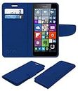 ACM Mobile Leather Flip Flap Wallet Case Compatible with Microsoft Lumia 640 XL LTE Dual Sim Mobile Cover Blue