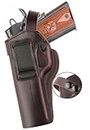 OWB 1911 Holster - Top Grain Leather Holster Fits Most 1911 Style - Colt 1911, Kimber 1911, Springfield 1911, Taurus PT1911 & More - Fit 4" and 5" Barrels/Brown-Right
