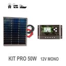 Kit Solar 50W 12V Monocristalino Células PERC. Envío GRATIS 24H