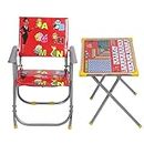 caddyFull Best for Kids, Pattern Printed Adjustable Foldable Study Table and Chair Set, for Kids Boy and Girl (Age Recomendation 2 to 6 Year Old) (RED)