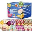 ONETANG Freeze-Dried Mixed Fruit, 12 Pack Single-Serve Pack, Non GMO, Kosher, No Add Sugar, Gluten free, Vegan, Holiday Gifts, Healthy Snack 0.35 Ounce
