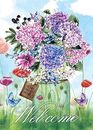 Morigins Welcome Spring Mason Jar Double Sided Floral Butterfly Garden Flag