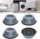 KRIFA ENTERPRISES Anti Vibration Pads for Washing Machine - Set of 4 Non Slip Support and Shock Absorber Stand Pads with Suction Rubber Bush - Protects Appliances and Floors from Vibrations and Damage - High Load Capacity (4 Pieces)