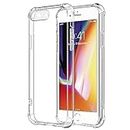 elove iPhone 7 Plus/iPhone 8 Plus Case Cover - Crystal Clear/Ultra-Slim/Hard PC + Soft TPU Transparent Back Cover for Apple iPhone 7 Plus/iPhone 8 Plus - Clear