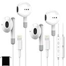 Ussnuler 2 Packs iPhone Headphones Wired Lightning Earphones [No Bluetooth Required][MFi Certified](Built-in Microphone&Volume Control) iPhone Earphones Wired for iPhone 14/13/12/11/X/7/8/Pro Max