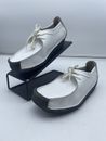Zapatos Clarks Wallabees blancos con cordones cuero genuino durados a mano para mujer Reino Unido 6 D