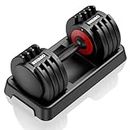 Adjustable Dumbbell 55LB 5 In 1 Single Dumbbell for Multiweight Options with Anti-Slip Metal Handle Adjust Weight Suitable for Ideal for Home Gym Workouts