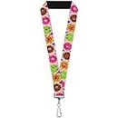 Buckle-Down Women's Lanyard-1.0"-Sprinkle Donut Expressions Pink Key Chain, Multi, One Size