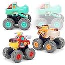 Monster Trucks 3PCS Toddler Cars Cadeaux Friction Power Pull Back Push and Go Ensemble de Voiture pour bébé Enfants garçons 12 Mois et Plus