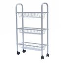 3 Tier White Slim Laundry Rolling Cart Space Saving Utility Trolley RRP $79.5