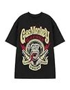 Gas Monkey Mens T-Shirt | Adults American Garage Short Sleeve Graphic Tee in Black | Distressed Spark Plug Blood Sweat Beers Casual Fit Apparel Top | GMG Car Merchandise Gift, Black, XXL