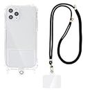 CRYSENDO Universal Cell Phone Lanyard Basic Case With Adjustable Strap | Comfortable Phone Strap For Smartphones | Multipurpose String For Badge, Key & More (Transparent - 1Pc)