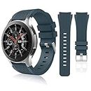 HSWAI Compatible with Samsung Galaxy Watch 46mm Bands/Gear S3 Frontier, Classic Watch Bands/Galaxy Watch 3 Bands 45mm, 22mm Soft Silicone Bands Bracelet Sports Strap for Men & Women. (Slate)