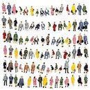 House Life 100pcs 1:87 Scale DIY Painted Figures Tiny People Colorful Mixed Model People Standing and Sitting People Train Park Street Passengers
