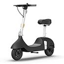 OKAI Beetle Electric Scooter with Foldable Seat, Up-to 40 KMs Range & 25KM/H Speed, 10" Vacuum Tires, Modern Moped E Scooter Bike for Adults (Black)
