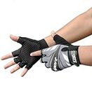 UROCK Microfiber Breathable Cycling Gloves for Men & Women, Half Finger Cycling Gloves, Perfect Bike Riding Gloves, Sports Gym Gloves (L) (L, Grey)