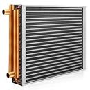 Water to Air Heat Exchanger 16x16 with 1‘’ Copper Ports for Outdoor Wood Furnaces, Residential Heating and Cooling, and Forced Air Heating (HTL16x16)