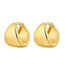 Salve Dome Small Chunky Thick Huggie Hoop Gold Aesthetic Earrings | Hypoallergenic Tarnish Free Western Jewellery for Women, That Girl Aesthetic | Valentine's Day Gifts for Women