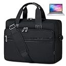 Laptop Bag 17 Inch Waterproof Briefcase for Men Large Laptop Carrying Case Computer Messenger Bag for Work Business Travel, Black
