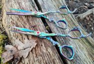 Antique Rainbow Japanese Professional Barber Scissors Kit | Haircut Scissors 
