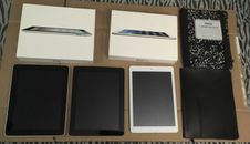 3 Apple iPads, IPad Air 128GB, IPad 1st Gen 32gb And 2nd Gen 64g