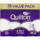 Quilton 3 Ply Toilet Tissue (180 Sheets per Roll, 11x10cm), Pack of 36