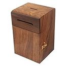 ITOS365 Handmade Wood Money Bank - Coin Saving Box - Piggy Bank - Gifts For Kids, Girls, Boys & Adults, Antique, Brown