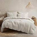 ATLINIA Bedding Duvet Cover Set Linen - 100% French Flax Washed Bed Sets Farmhouse Comforter Cover Set (1 Duvet Cover and 2 Pillow Shams) Queen Size Natural
