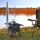 Estufa pequeña y portátil con chimenea para camping, estufa al aire libre VIP  
