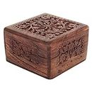 Zap Impex fait boîte à bijoux en bois – Nouveauté de einzelteil, unique Artisan traditionnelle main sculpté Palissandre de boîte de bijoux fait de l'Inde (4 pouces)