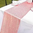 Table Runner 12 x 108 inch Glitter Gold Table Runner Rectangle for Graduation Party Supplies Decorations Wedding Birthday & Baby Shower (Rosegold, 1)