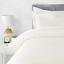 AmazonBasics Microfiber 2-Piece Quilt/Duvet/Comforter Cover Set - Single (66x90-inch), Yellow Scallop - with pillow cover