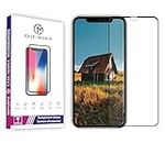 Case-Mania Tempered Glass Screen Protector Compatible for Iphone Xr / 11 (Black) With Edge To Edge Coverage and Easy Installation kit for Smartphone