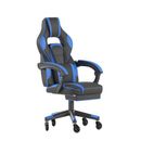 Flash Furniture CH-00288-BL-RLB-GG Swivel Gaming Chair w/ Footrest - LeatherSoft Back & Seat, Black/Blue
