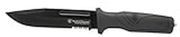 Smith & Wesson Search and Rescue 11in High Carbon S.S. Fixed Blade Knife with 6in Serrated Drop Blade and Rubberized Handle for Outdoor Survival and EDC