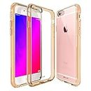 elove Thermoplastic Polyurethane Crystal Clear Transparent/Ultra Thin/Shock Proof Back Case Cover for Apple iPhone 6S / 6 (Gold)