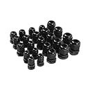 HONGHUAER BMBY-24 Pcs Plastic Waterproof Adjustable 3.5-13mm Cable Gland Joints, PG7, PG9, PG11, PG13.5, PG16, Pack of 24 (Color : Black)