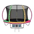 Everfit Trampoline for Kids 8FT Rebounder Round Mini Trampolines, Outdoor Bouncing Children Gift, Step Ladder Enclosure Safety Net Cover Family Christmas Birthday