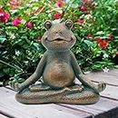 Yeomoo Meditation Yoga Frosch Figuren Gartendeko für Draußen,Zen Garten Frog Figur für Zimmer Schreibtisch Deko Lustige Geschenke für Frauen/Kinder/Mädchen Feengarten Home Dekoration 13CM Kupfer