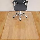 HOMEK Large Office Chair Mat for Hardwood Floor- 46" x 72" Clear Chair Mat for Hard Wood/Tile Floors, Easy Glide Plastic Floor Protector Mat for Office Chairs on Hardwood for Work & Home
