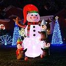 VIVOHOME Inflatable LED Lighted Snowman and Penguins Christmas Yard Decoration