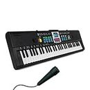 Electronic piano, REFENG 61 Keys Digital Music Electronic Keyboard, Kids Multifunctional Electric Piano for Piano Student with Microphone Function Musical Instrument