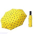 Adorazone Manual Umbrella For Men & Women, UV-Rays Safe 23" Large Size 3-Fold Umbrella, Umberallas For Sun & Rain Big Size Men, Women, Kids, Girls,Boys (Bear- Yellow)